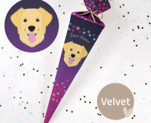 DIY-Nähset Schultüte - Wileen Welpe - Velvet - zum selber Nähen - Mix and Match Kombi