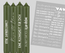 DIN A4 - Tattoofolie - Kleine Aufmerksamkeit - Weiß - für Kerzen / Keramik