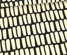 Beschichtete Baumwolle - Shapes - Stripes - Schwarz/Warmweiß
