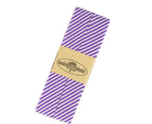 3 Meter Schrägband - Schrägstreifen - 2,0cm x 3m - Zugeschnitten - oaki doki - Weiß/Lila