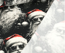 Leichter Kuschelsweat - Cooler Santa - Schwarz