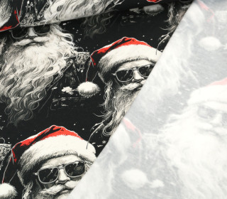 Leichter Kuschelsweat - Cooler Santa - Schwarz