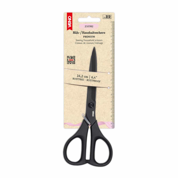 1 PREMIUM Näh-/Haushaltsschere - 16,2cm - veno - Schwarz