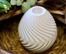 Silikon - Gießform - Stabkerzenhalter - Osterei mit Wellenmuster - vielfältig nutzbar