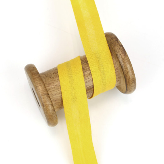 3 Meter Schrägband - Baumwolle - Gelb - Uni - 2cm x 3m - Zugeschnitten