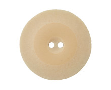 1 Polyesterknopf - Rund -  18mm - 2-Loch - Breiter Rand - Creme