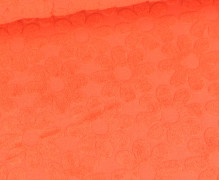 Frottee Jacquard - Blüten - Uni - Koralle