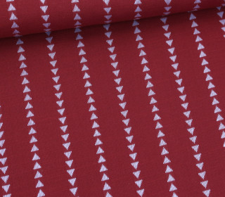 Baumwolle - Webware - Yarn Dyed - Dobby - Dreieck-Streifen - Bordeaux