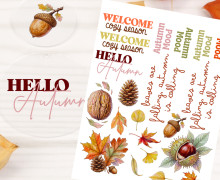 Rub-On Sticker - Welcome cozy season - Herbst - perfekt für Acrylplatten - Tante Henni Rubon - vielfältig nutzbar