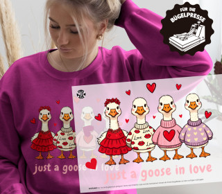 Onkel Bo's Bügelbilder - DIN A4 - Just a goose in love - BIG