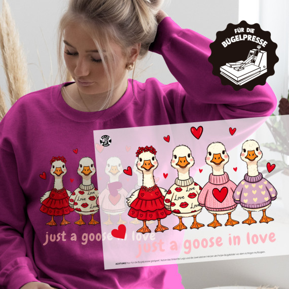 Onkel Bo's Bügelbilder - DIN A4 - Just a goose in love - BIG