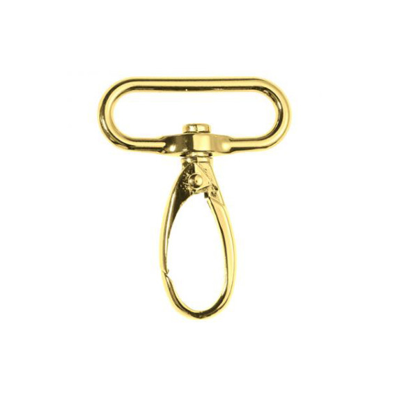 1 Karabinerhaken - Metall - breite Hakenfläche - 40mm - Veno - Gold