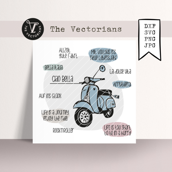 "Vespaliebe" Plotterdatei DXF SVG PNG JPG