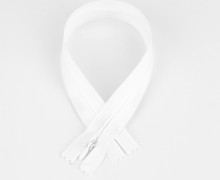 1x 35cm Reißverschluss - Spiralreißverschluss - Nahtverdeckt - Nicht Teilbar - Weiß