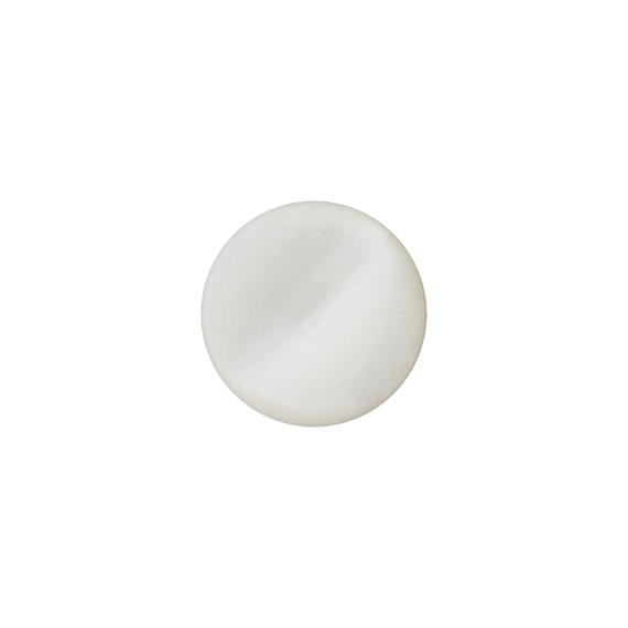 1 Polyesterknopf - Rund - 18mm - Öse - Uni - Glanz - Weiß