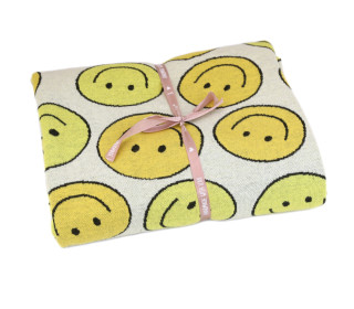 1,5m Zuschnitt - Bio-Jacquard - 4 Farb Spezial Jacquard Jersey - Smile - Choose Your Vibe - Warmweiß - Hamburger Liebe