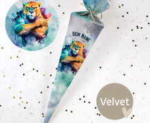 DIY-Nähset Schultüte - Angry Lion - Splash - Velvet - zum selber Nähen