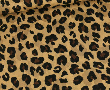 Baumwolle - Webware - Voile - Leopardenmuster - Beigebraun