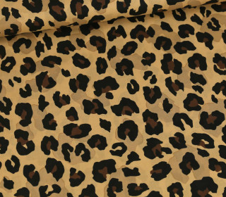 Baumwolle - Webware - Voile - Leopardenmuster - Beigebraun