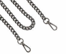 1 Kette für Handtaschen - flach - 9,5mm Breite - Taschenkette - 110cm - Anthrazit