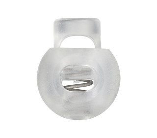 1 Kordelstopper - Rund - ø 8mm - Transparent