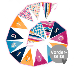 DIY - Wimpelkette - Schulkind - Bunte Wellen - Punkte - Velvet - abby and amy