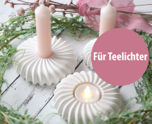 Silikon - Gießform - Teelichthalter - Spiralform - schmale Wellen - für Teelichter - vielfältig nutzbar
