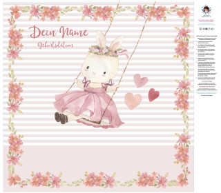 DIY-Nähset Babydecke - Hase - Schaukel - Top Babydecke - pers. Krabbeldecken Top - zum selber Nähen
