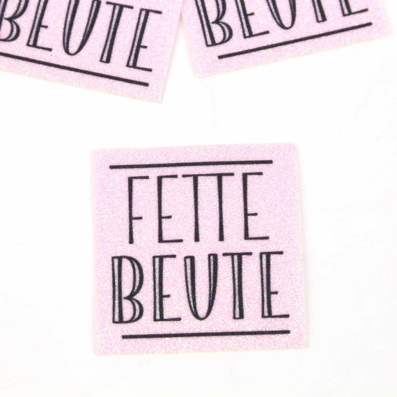 1 XXL GLITZERLABEL - Rosa - Fette Beute