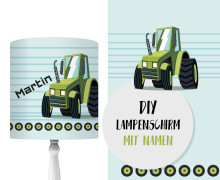 DIY Lampenschirm - Trecker - Traktor - Set - personalisierbar - zum Selbermachen