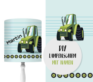 DIY Lampenschirm - Trecker - Traktor - Set - personalisierbar - zum Selbermachen