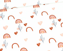 Jersey - Boho Love - Regenbögen - Weiß - Bio-Qualität - abby and me