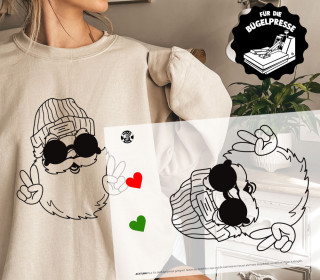 Onkel Bo's Bügelbilder - DIN A4 - Ho Ho Hippie Santa - BIG - Weihnachten