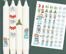 DIN A4 - Tattoofolie - Me and my Snowmies - für Kerzen / Keramik - Weihnachten