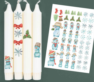 DIN A4 - Tattoofolie - Me and my Snowmies - für Kerzen / Keramik - Weihnachten