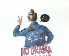 Modal Jersey - Paneel - No Drama Girl - Weiß - abby and me