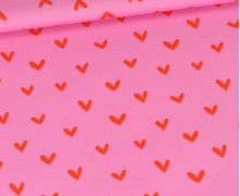 Outdoorstoff - Vibrant Valentine - Kleine Herzen - Rosa - abby and amy