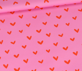 Outdoorstoff - Vibrant Valentine - Kleine Herzen - Rosa - abby and amy