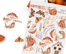 Rub-On Sticker - Fliegenpilze & Insekten - perfekt für Acrylplatten - Tante Henni Rubon - vielfältig nutzbar - Herbst