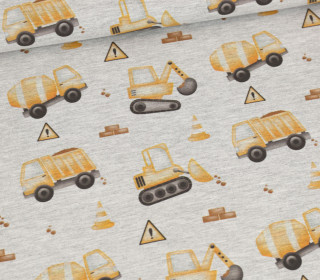 Jersey - Fahrzeugspaß - Bau - Gelb - Grau Meliert - abby and me
