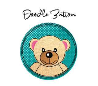 Stickdatei Doodle Button Bär - Rahmen ab 10 cm x 10 cm, embroidery, stick file, button, doodle, application, bear, teddy