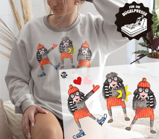 Onkel Bo's Bügelbilder - DIN A4 - Winterliebe - Schaf - ela ideen - BIG