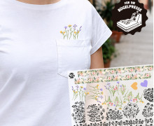 Onkel Bo's Bügelbilder - DIN A4 - Blumen - Borte - Brusttasche