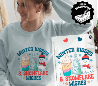 Onkel Bo's Bügelbilder - DIN A4 - winter kisses & snowflake wishes - BIG
