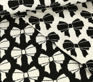 Bio-Jacquard - 2 Farb Spezial Jacquard Jersey - Bow Doubleface - Beetles & Bugs - Hamburger Liebe - Schwarz/Warmweiß