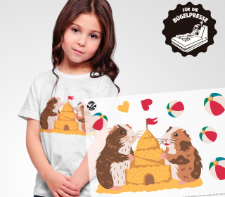 Onkel Bo's Bügelbilder - DIN A4 - Guinea Pigs in Summer - Strand - Kristina Hölzl - BIG