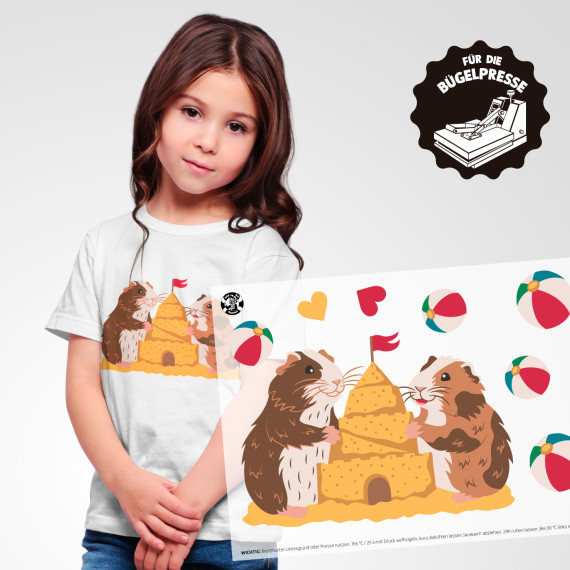 Onkel Bo's Bügelbilder - DIN A4 - Guinea Pigs in Summer - Strand - Kristina Hölzl - BIG