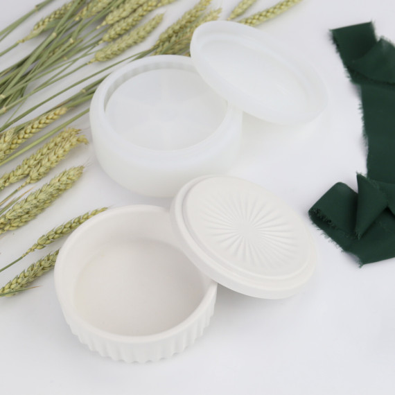 Silikon - Gießform - Schale mit Rillen - klein - vielfältig nutzbar