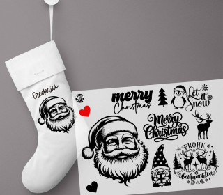 Onkel Bo's Bügelbilder - DIN A4 - Merry Christmas - Motive - Schwarz