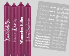 DIN A4 - Tattoofolie - Geburtstagskerze - Weiß - für Kerzen / Keramik